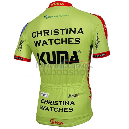 Abbigliamento Christina Watches Onfone 2014 Manica Corta E Pantaloncino Con Bretelle verde - Clicca l'immagine per chiudere
